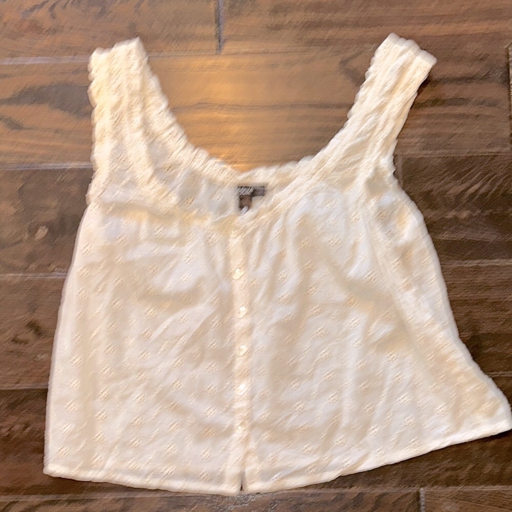 Aqua Textured Sleeveless Blouse feminine boho size medium